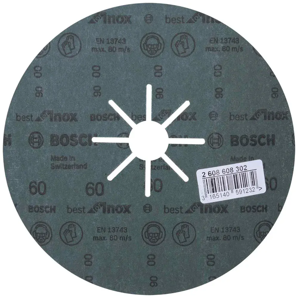 Disco de lixa em fibra 7" (180MM) G60 verde best for inox Bosch — fotografia 2