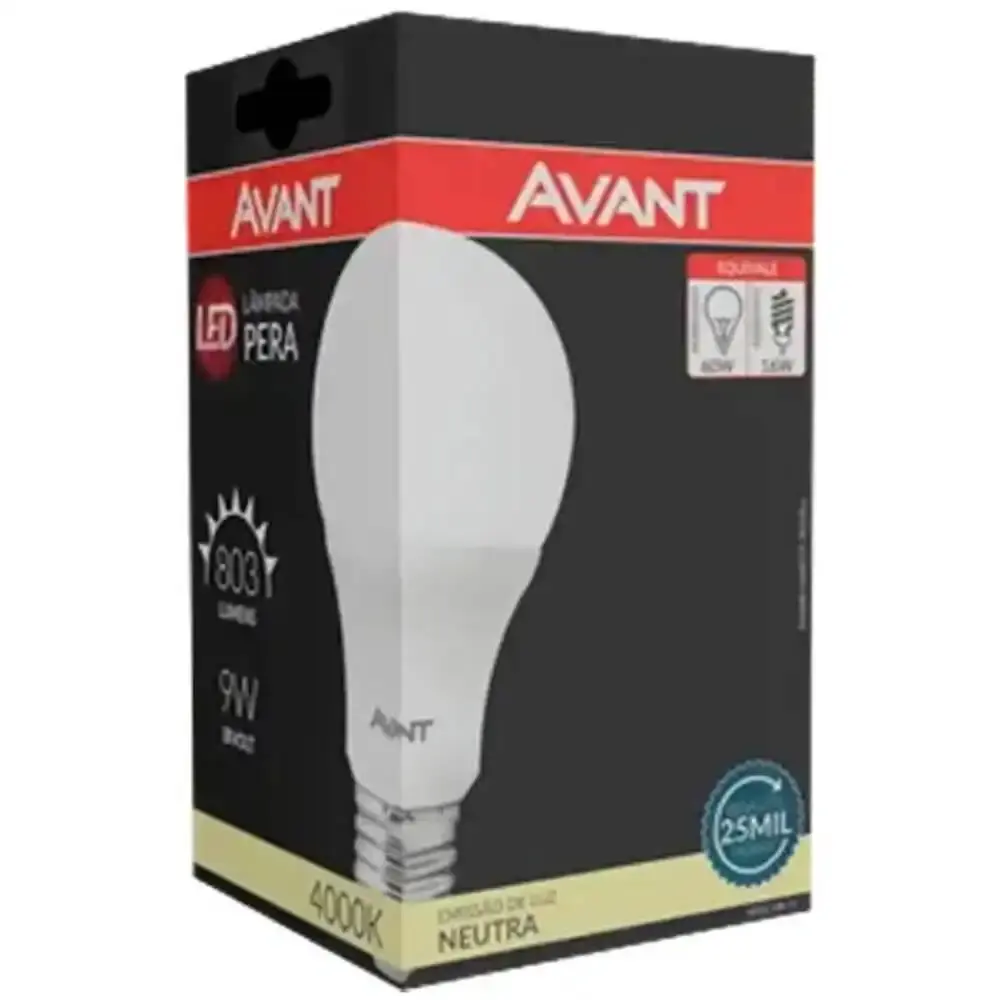 Kit 5 lâmpadas led 9W 4000K branca casa comércio Avant — fotografia 4