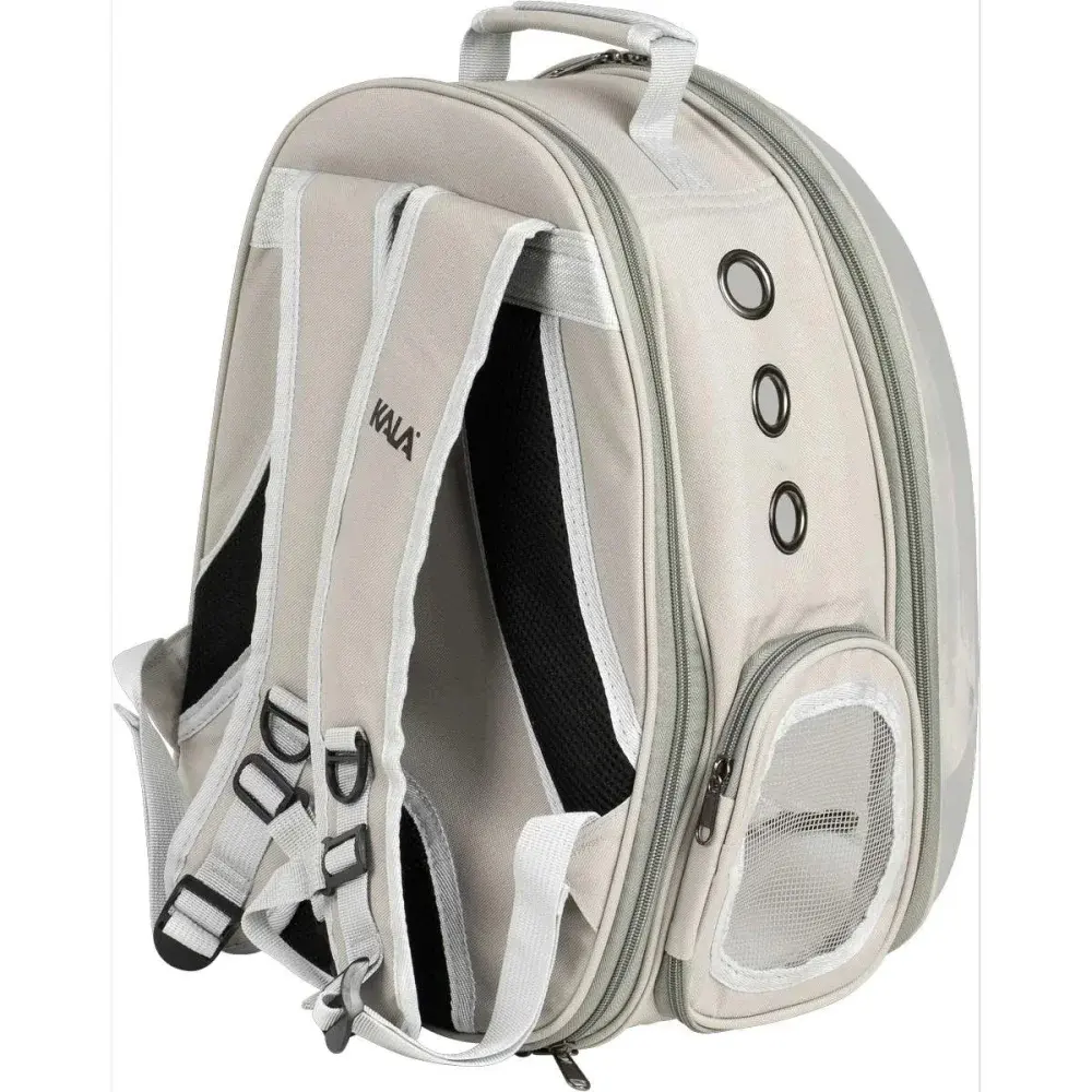 Mochila de transporte cabana expansível para pets cinza Kala — fotografia 7