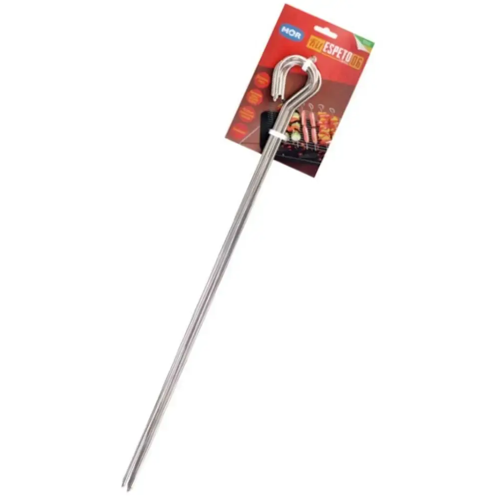 Espetos simples 38 CM para churrasco 6 peças Mor — fotografia 2