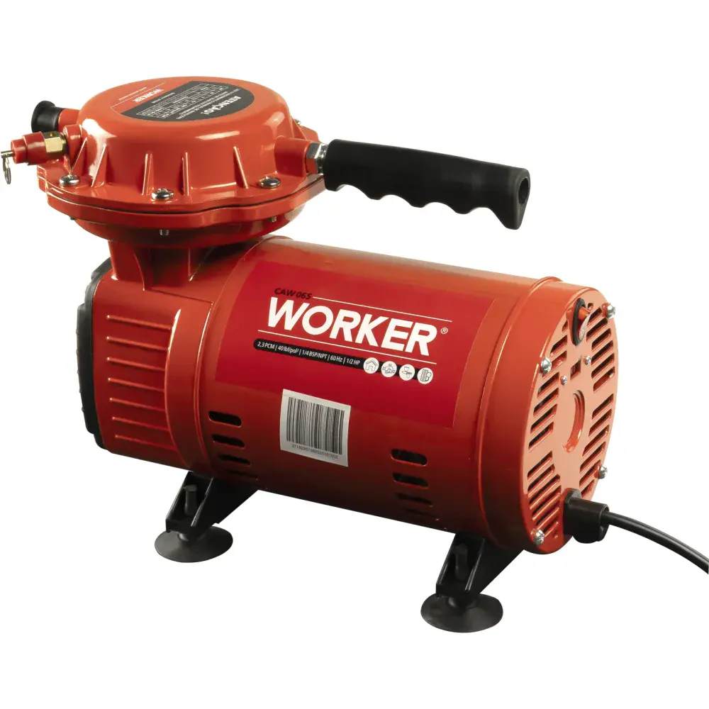 Compressor de ar direto 370W bivolt com kit de pintura Worker — fotografia 5