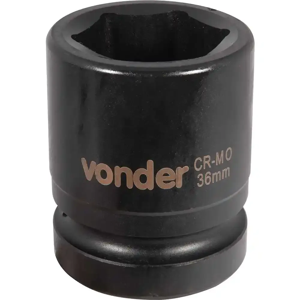 Soquete Sextavado Impacto Encaixe 1 polegada 36MM Cromado VONDER — fotografia 3