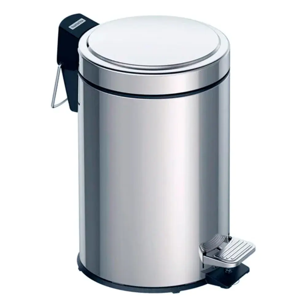Lixeira aço inox 3L c/ pedal e sistema stay open Tramontina — fotografia de referência