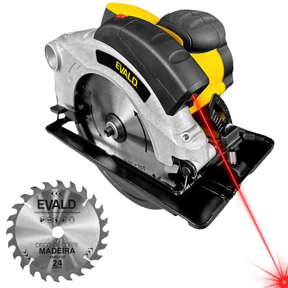 Serra circular 1400W com guia laser e disco de corte ESC-1400 Evald 110 V