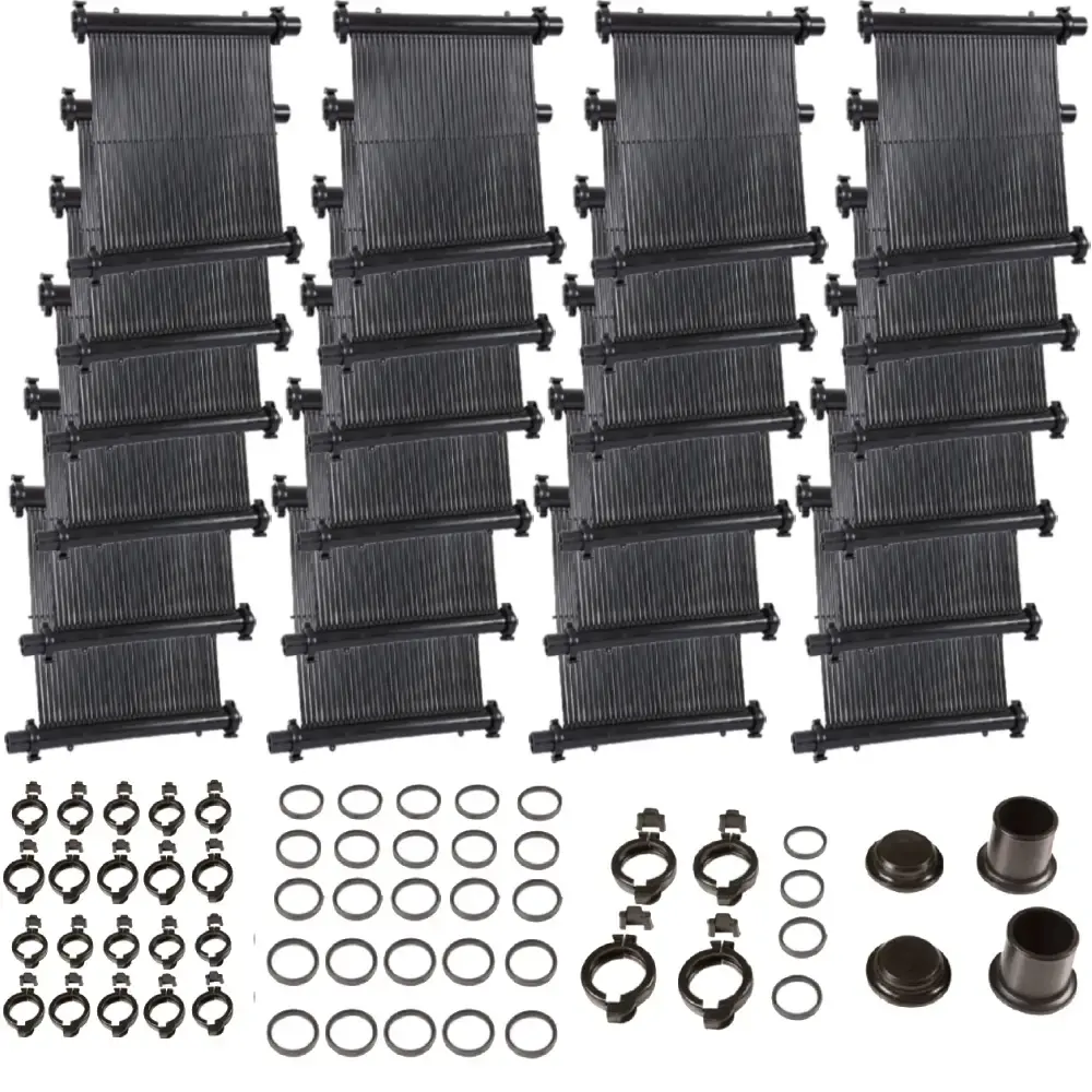 Kit 24 Placas Solar 0,50m x 3m para Piscinas até 46.000 Litros com Acessórios FLUIDRA