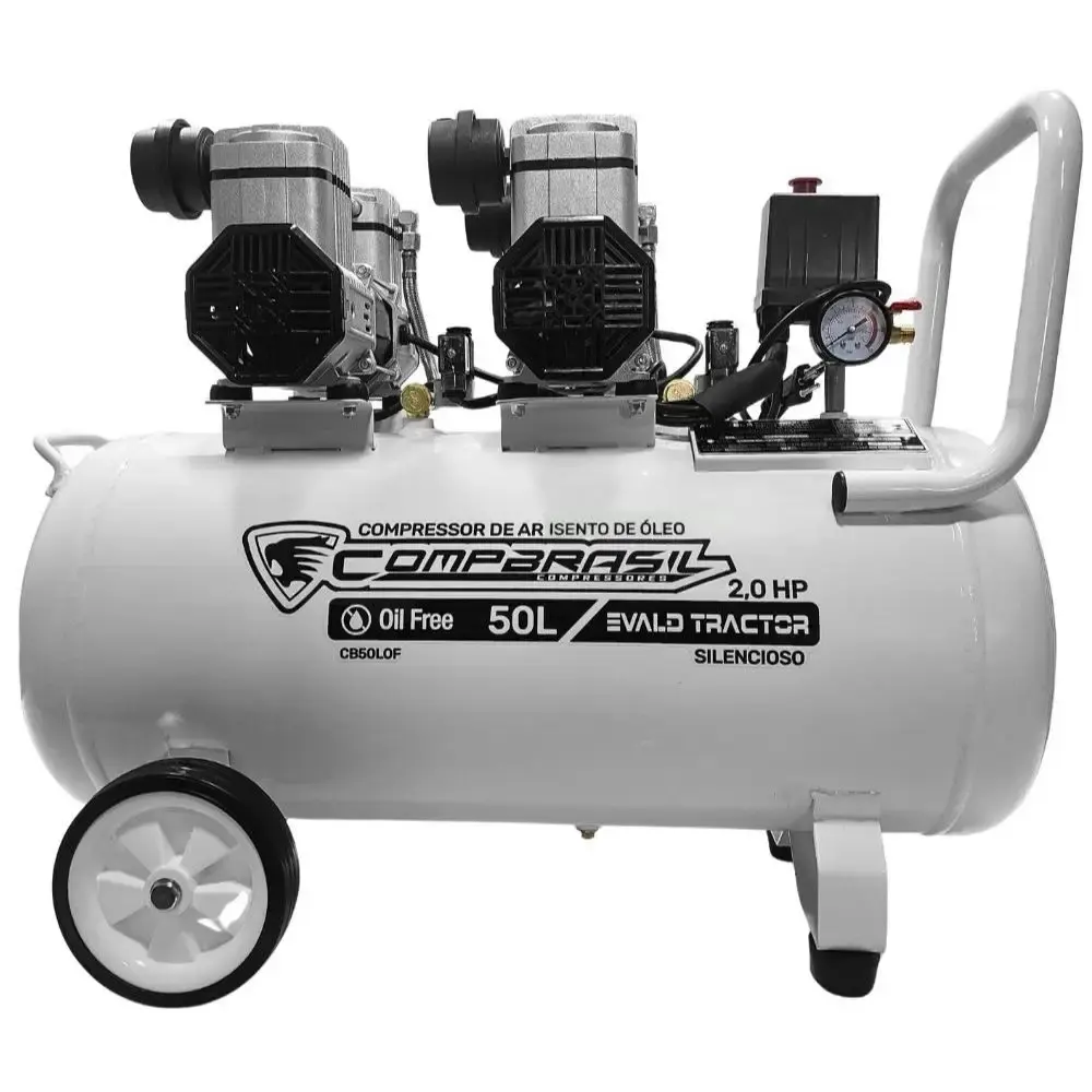 Compressor portátil isento 10 pés 2HP 50L com kit 5 peças evald tractor Compbrasil 110 V — fotografia 4