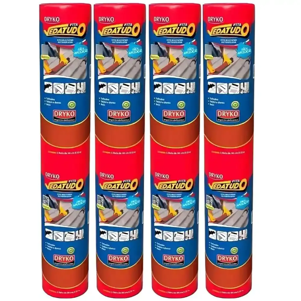 Fita multiuso autoadesiva asfáltica terracota 90CMX10M vedatudo 4 unidades Dryko