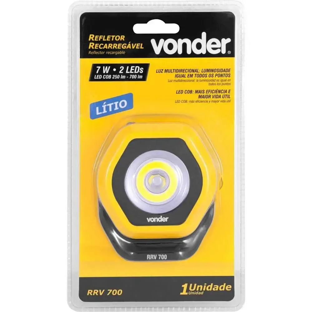 Refletor recarregável LED COB 700LM RRV-700 Vonder — fotografia 5