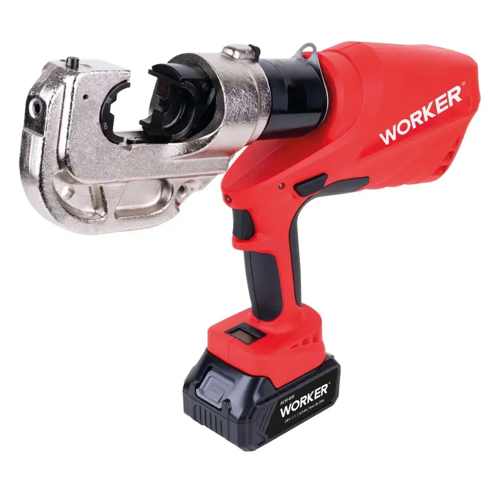 Alicate crimpador hidráulico ACW400 20V Worker — fotografia 5