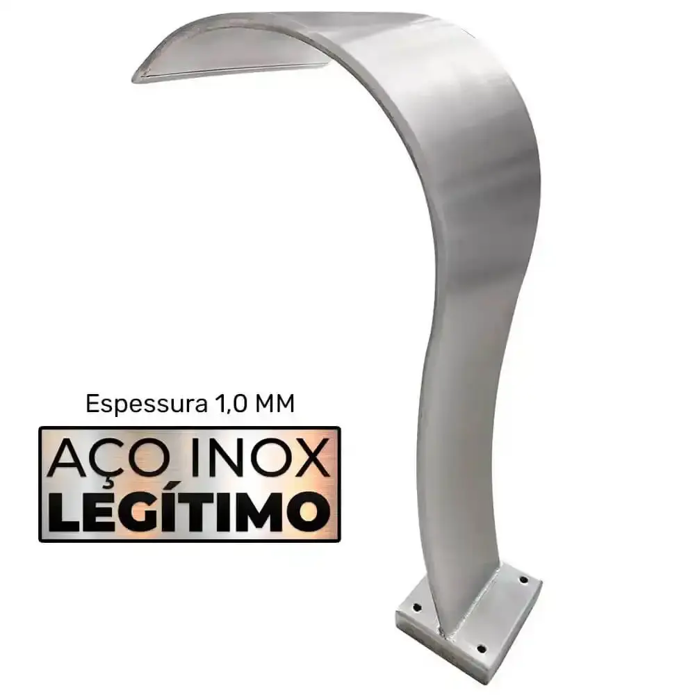 Cascata Piscina 80 x 40 CM em Aço Inox Legítimo Naja Média EVALD — fotografia 4