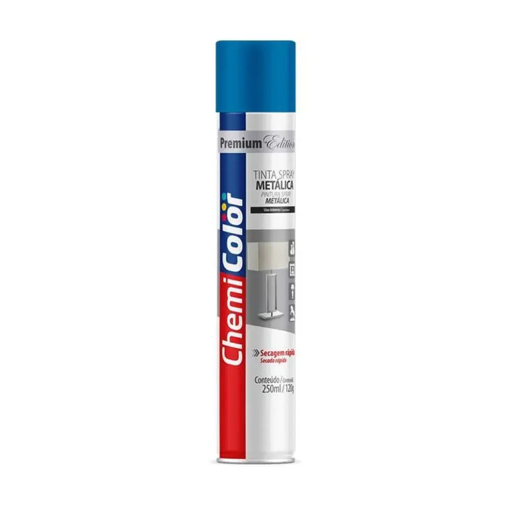Tinta spray metalica 250ML/120G azul Chemicolor