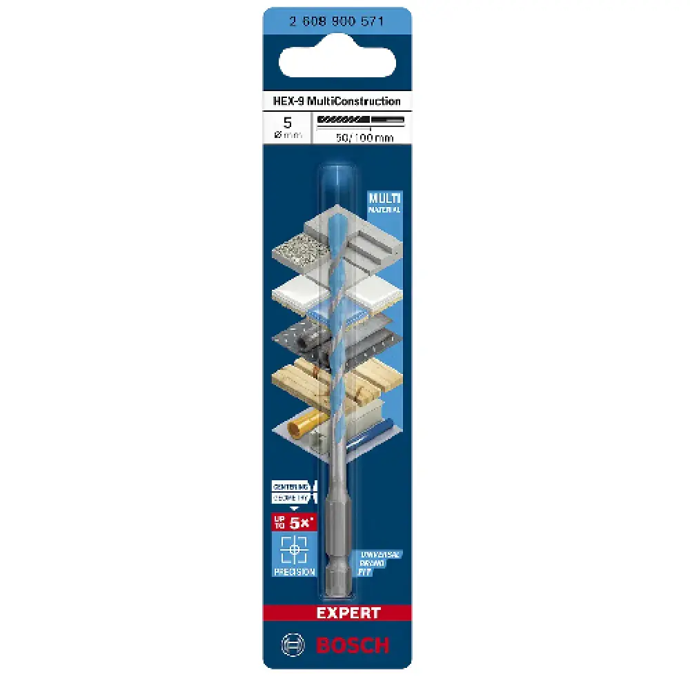Broca HEX-9 5X50X100 multiconstruction Bosch — fotografia 3