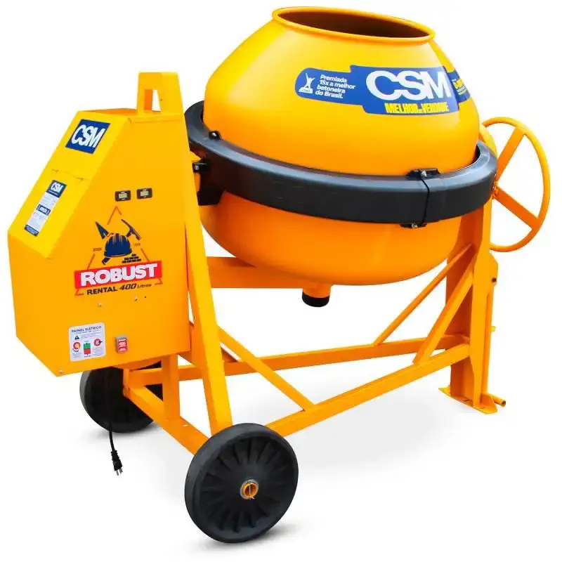 Betoneira robust rental 400 litros motor 2.0 CV 4 pólos com voltímetro e horímetro CSM — fotografia 2