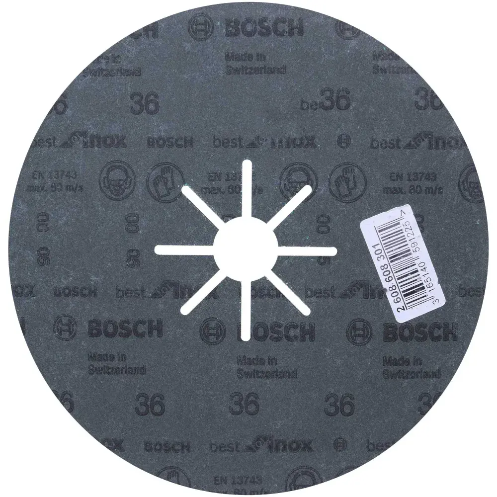 Disco de lixa em fibra 7" (180MM) G36 verde best for inox Bosch — fotografia 2