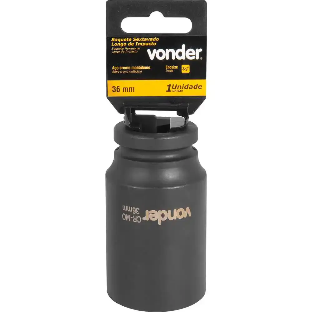 Soquete sextavado longo de impacto 36MM 3/4POL Vonder — fotografia 4