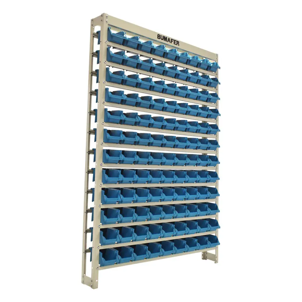 Estante gaveteiro Nº 3 azul com 108 gavetas azul Bumafer