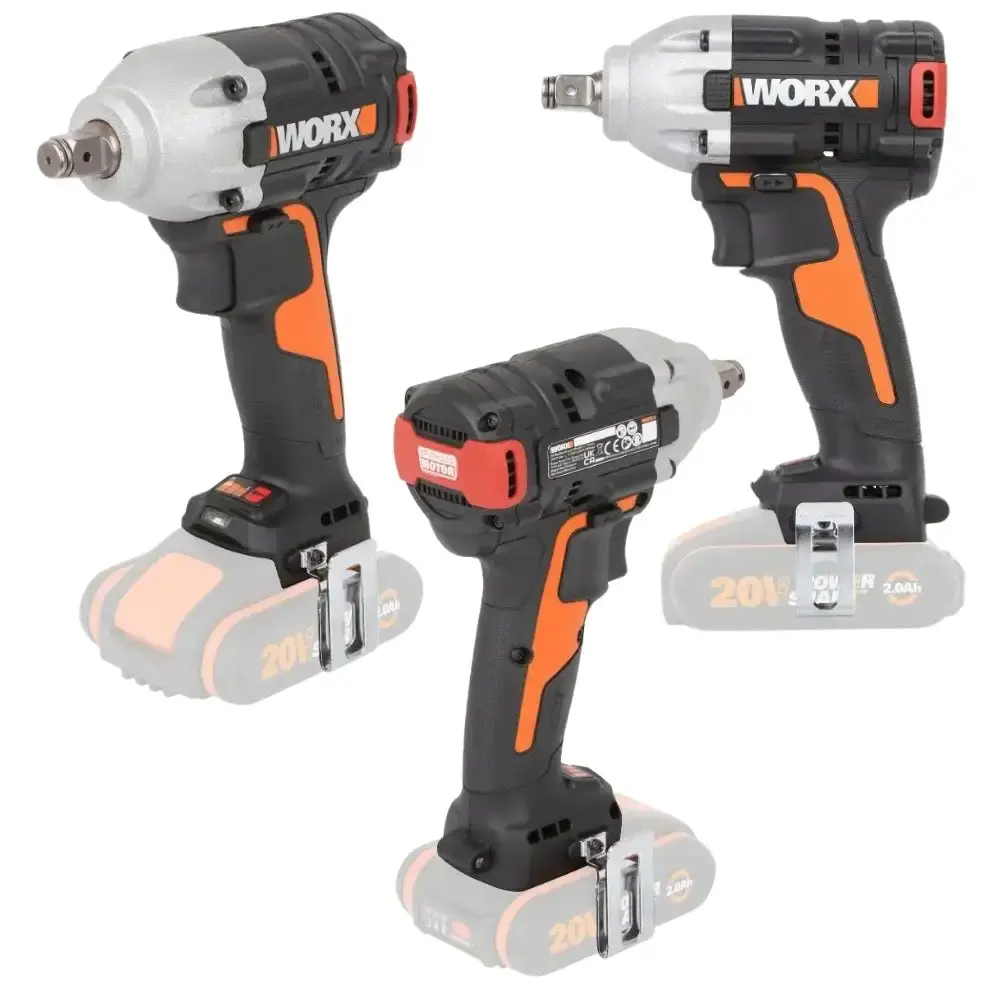 Parafusadeira e furadeira de impacto 1/2POL 2 baterias e carregador com chave de impacto 20V 1/2POL 300NM worx Positec — fotografia 4