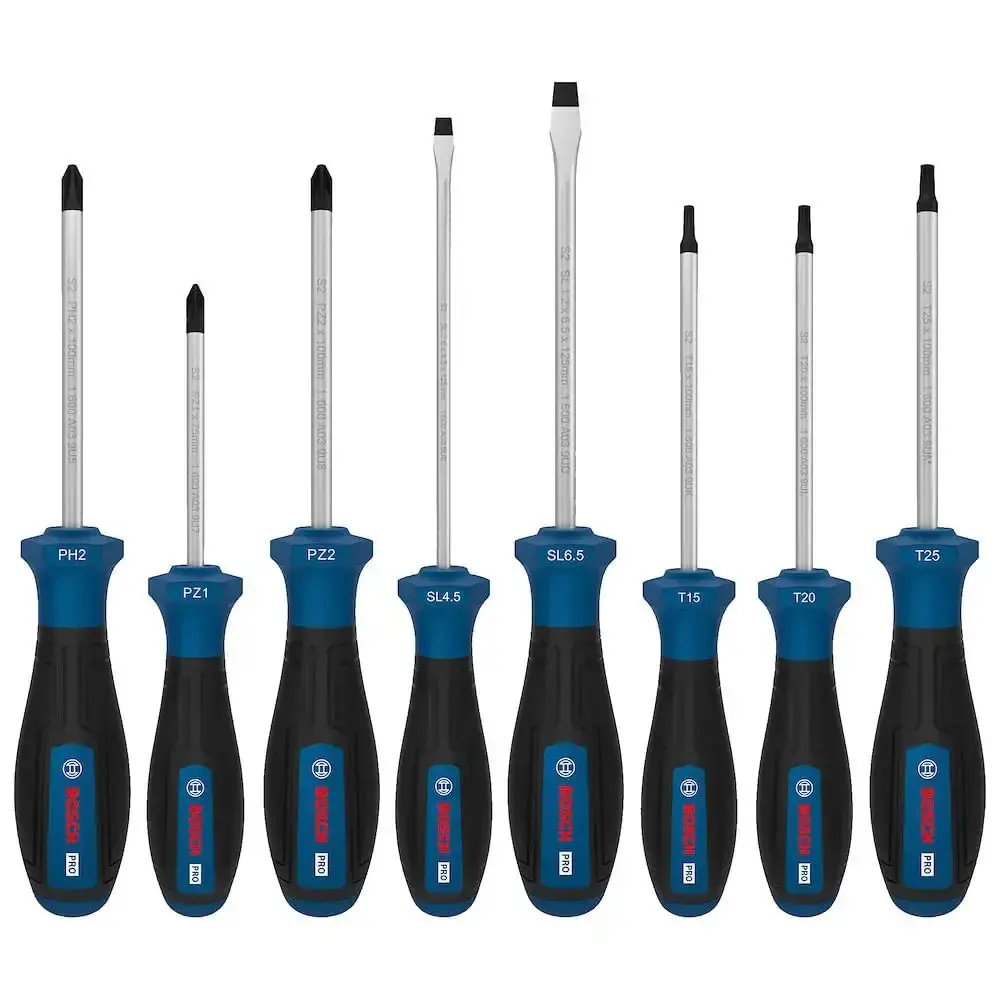 Jogo de chaves pro phillips, pozidriv, fenda e torx com 8 peças 1600A039PF000 bosch Bosch Ferramentas Manuais — fotografia de referência