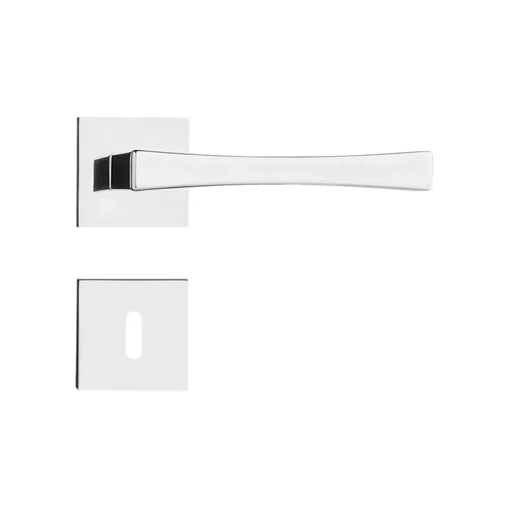 Fechadura interna vivald roseta quadrada cromada Pado