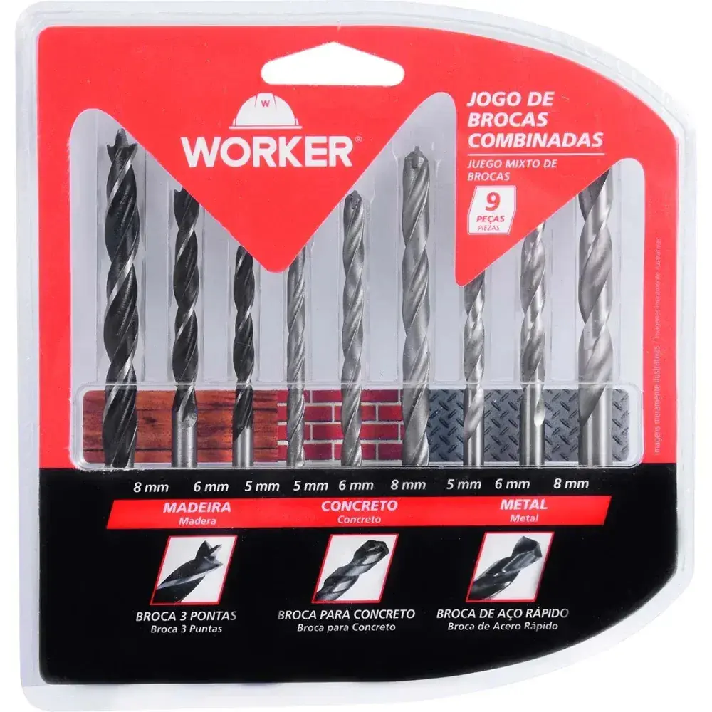 Kit esmerilhadeira 650W furadeira impacto 710W 24PEÇ 127V Worker — fotografia 12