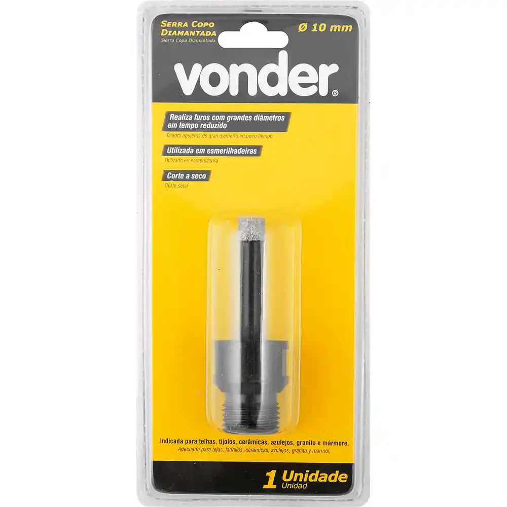 Serra copo diamantada 10MM para esmerilhadeira Vonder — fotografia 5