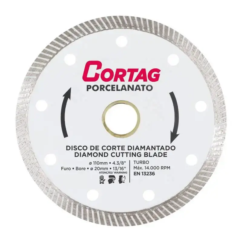 Disco de corte diamantado 4.3/8 POL turbo para porcelanato e cerâmica 60863 Cortag — fotografia 2