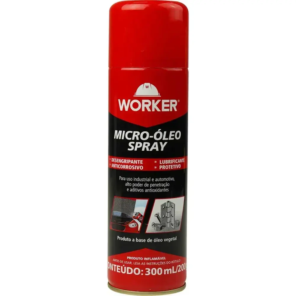 Micro óleo spray desengripante e lubrificante 300ML Worker — fotografia 6