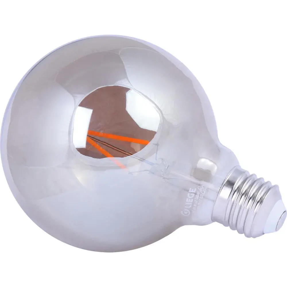 Lâmpada led filamento vintage globo fumê G95 bivolt Liege — fotografia 3