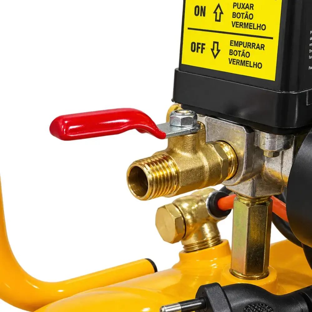 Compressor portátil lub 8,6PÉS 2HP 25 litros com kit multiuso 5 pçs evald tractor combrasil 110 V Compbrasil — fotografia 2