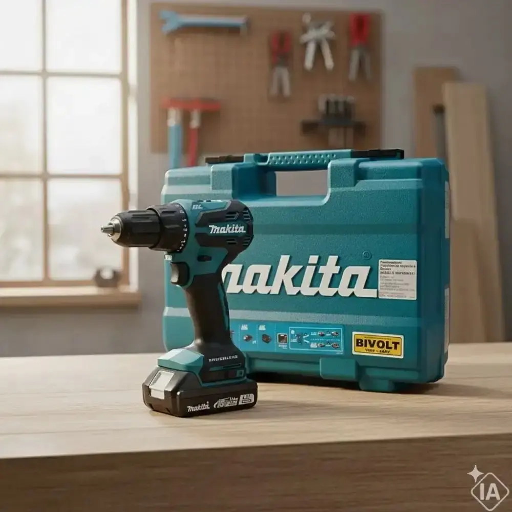 Parafusadeira de impacto bateria 18V carregador e maleta 74PÇS Makita estojo de brocas 41 pçs evald — fotografia 9