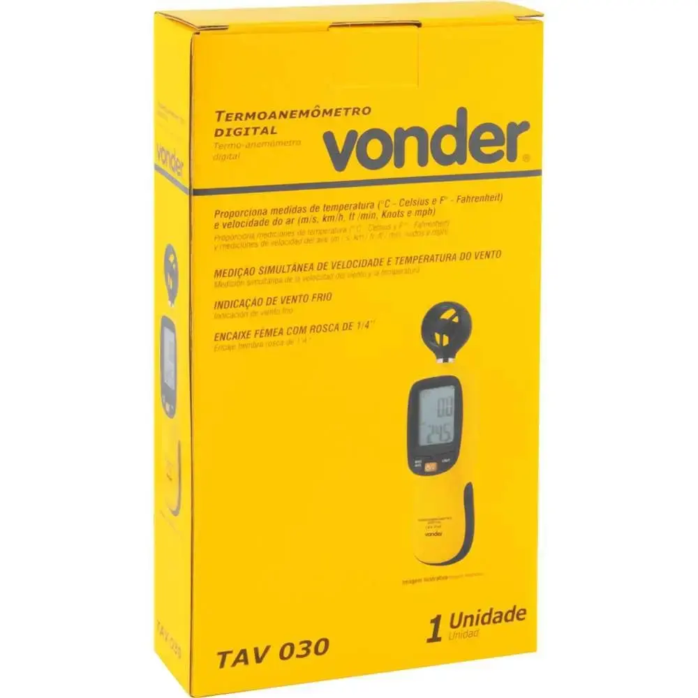 Termoanemômetro Digital 0 a 30 ms TAV-030 VONDER — fotografia 5