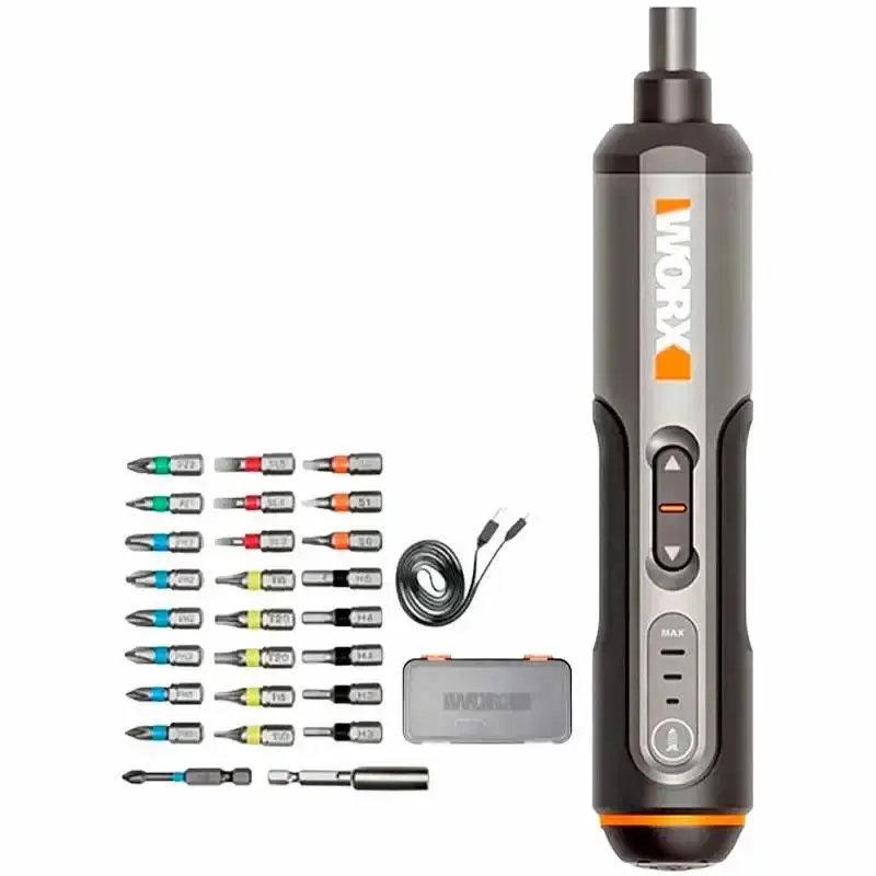 Parafusadeira à bateria 4,0V com led e kit bits WX240 Worx Bivolt — fotografia 4
