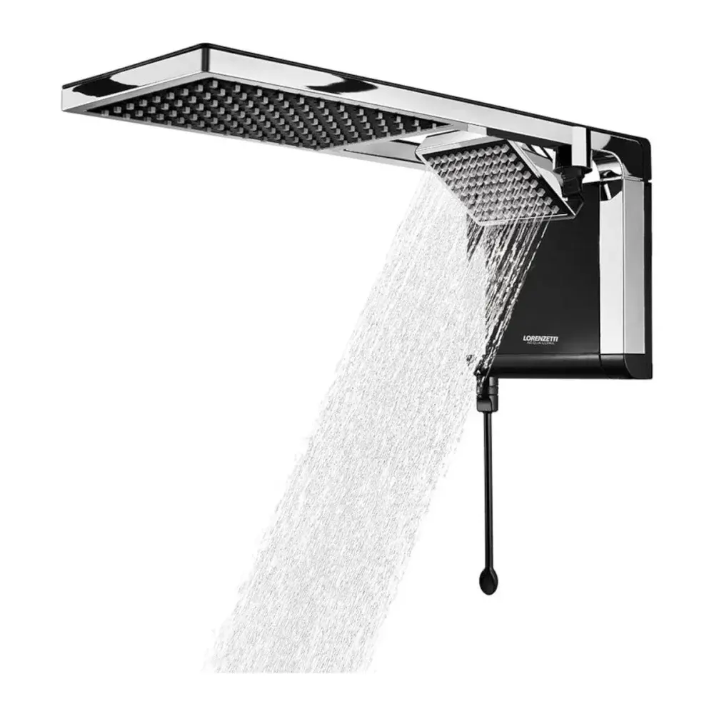 Chuveiro acqua duo ultra preto cromado lorenzetti duchas — fotografia 3