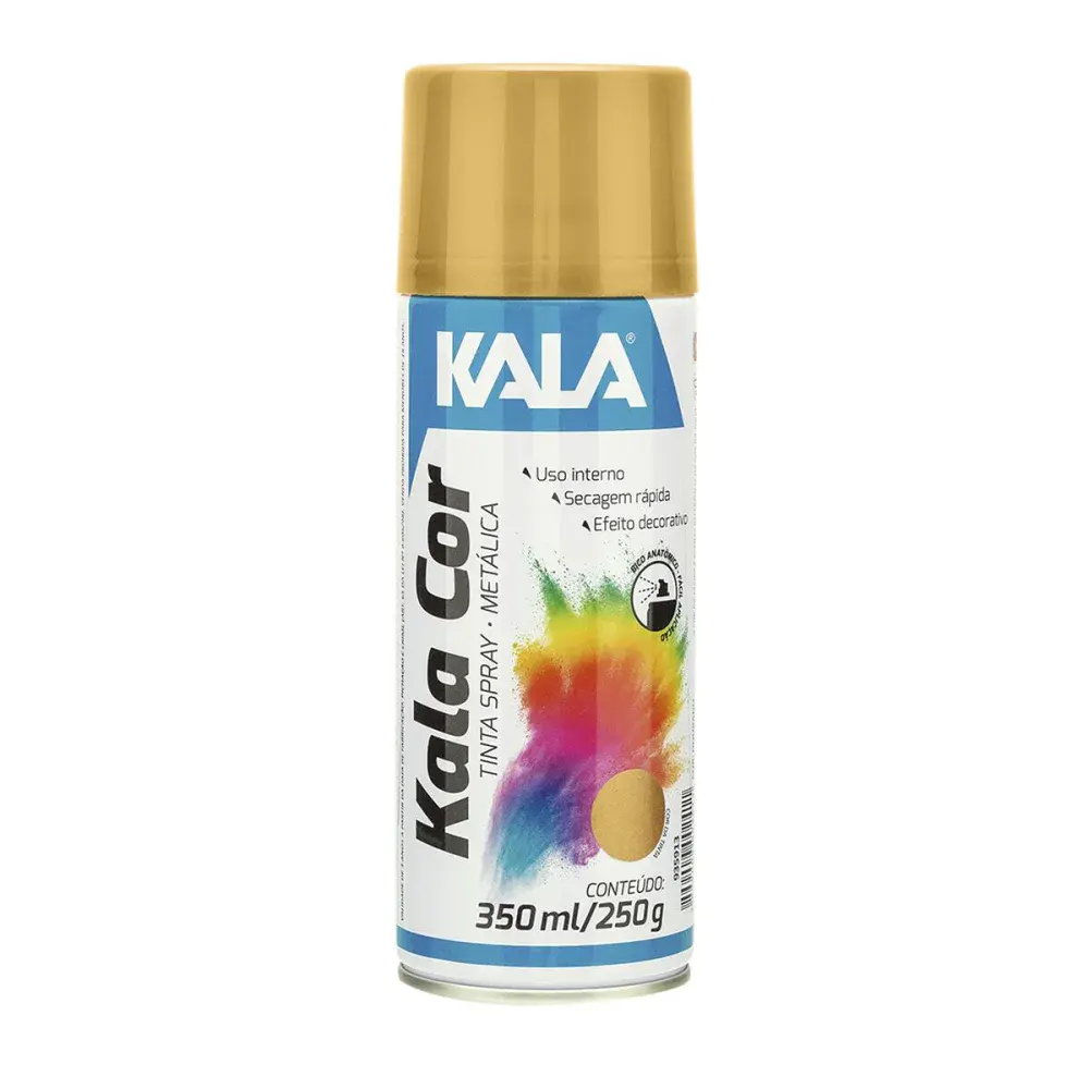 Tinta spray metálico Kala dourado 350ML — fotografia de referência