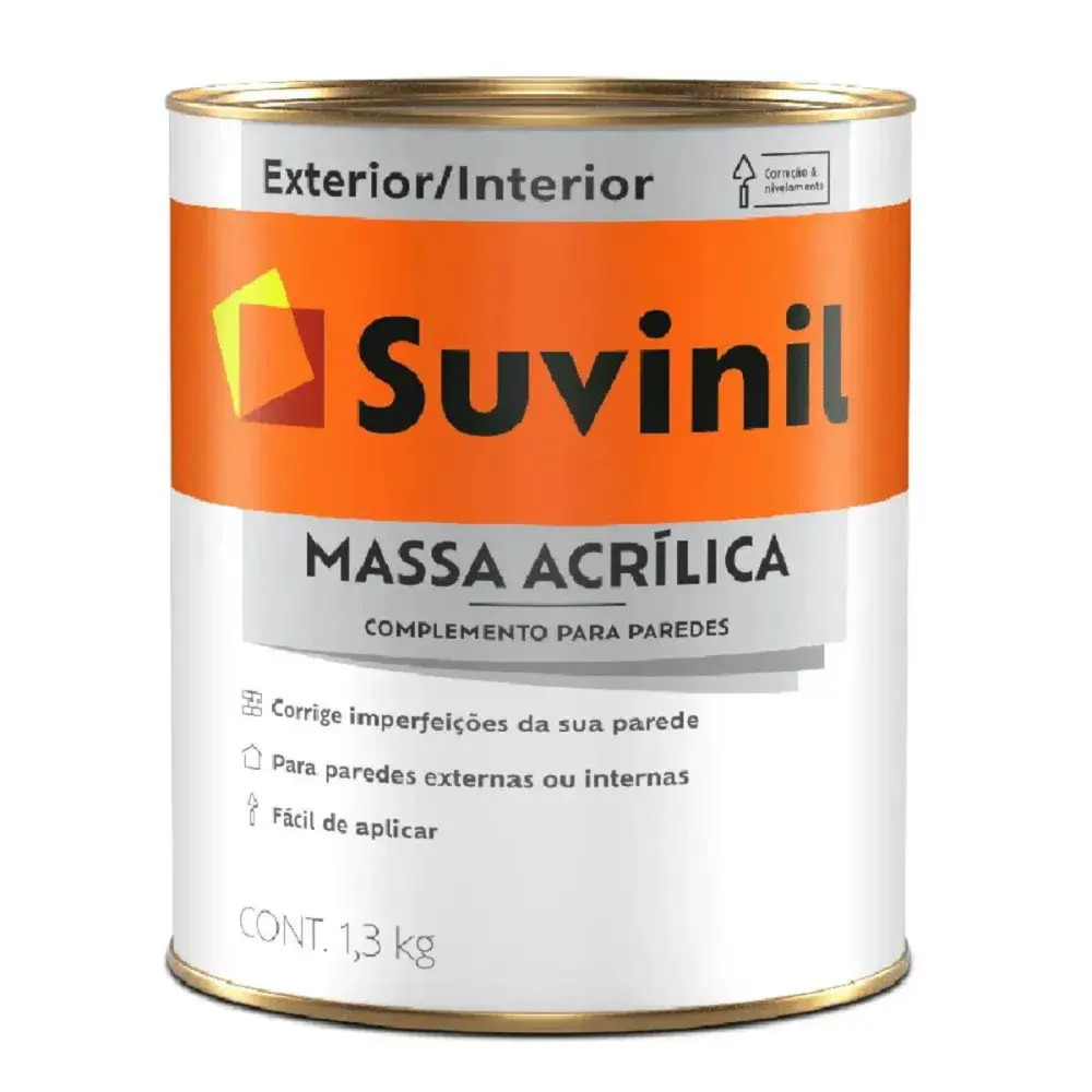 Massa acrílica para alvenaria em lata 1,3KG Suvinil