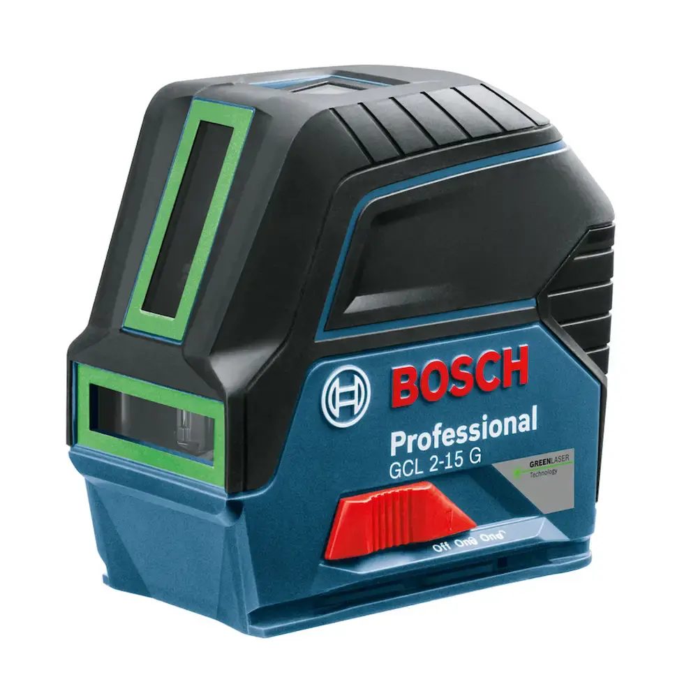 Nível a laser verde Bosch GCL 2-15 G 15m, suporte e maleta
