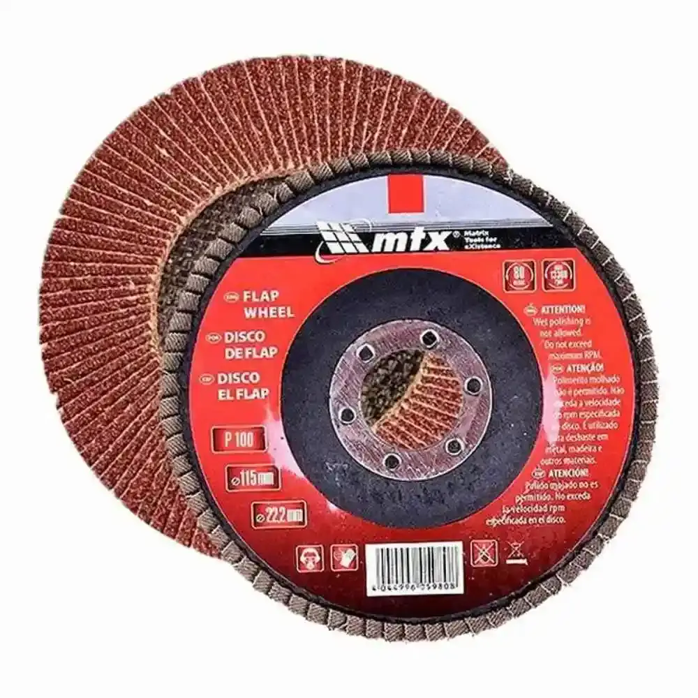 Disco de lixa flap 4.1/2 POL grana 100 kit com 10 unidades MTX — fotografia 2