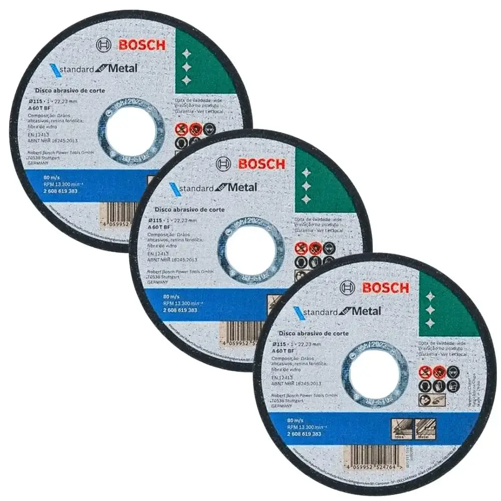 Esmerilhadeira angular 4.1/2 POL 850W GWS850 com 3 discos 4.1/2 POL Bosch 110 V — fotografia 3