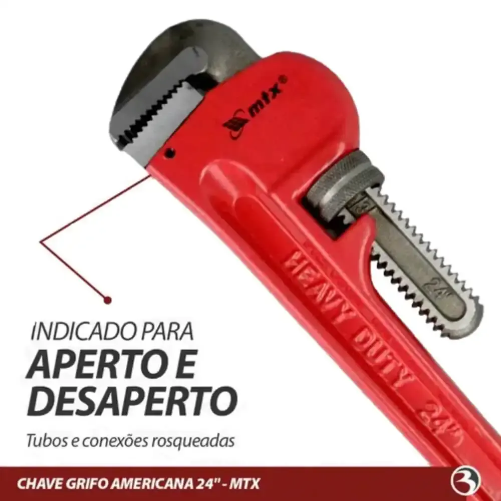 Chave grifo 24 POL heavy duty industrial MTX — fotografia 4