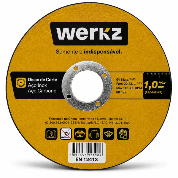 Disco de corte inox 115MM - Werkz