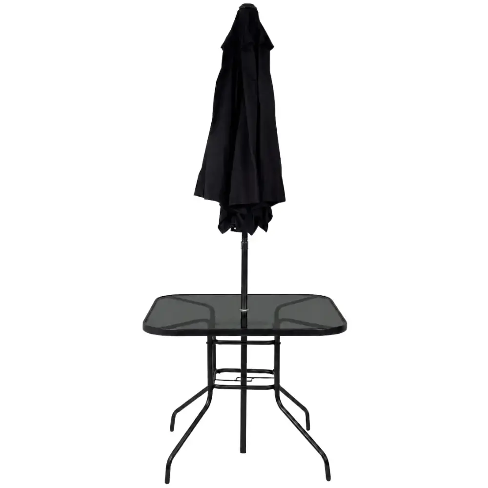Conjunto com mesa 4 cadeiras e guarda sol 180CM riviera para jardim casa LYS — fotografia 5