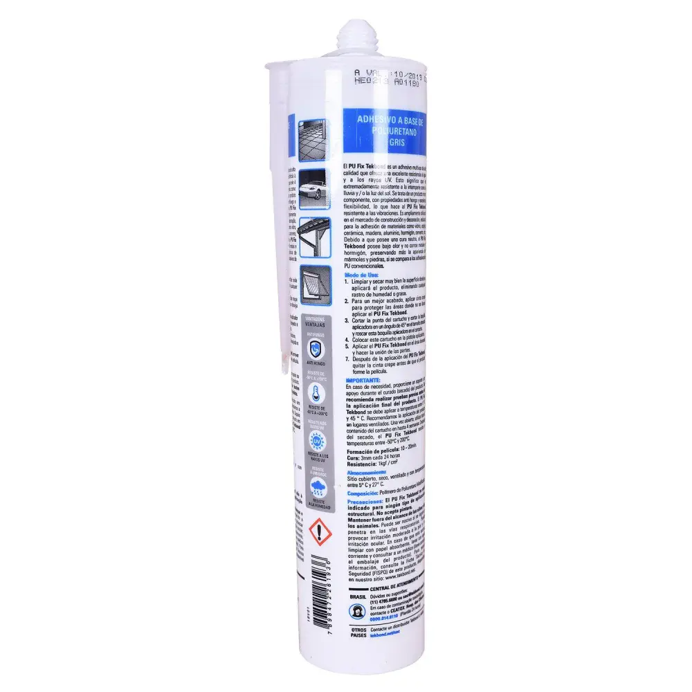 Adesivo multiuso PU40 fix cinza 280ML Tekbond — fotografia 3