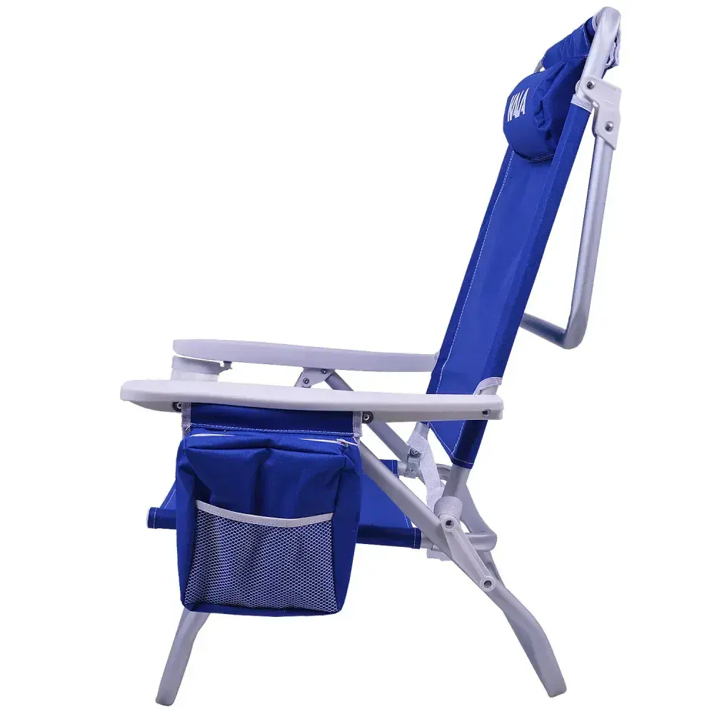 Cadeira de praia reclinável com bolsa térmica azul Kala — fotografia 8