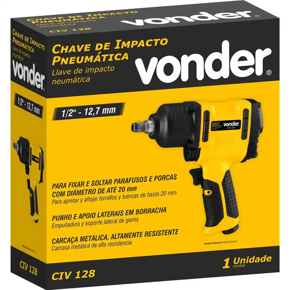 Chave de impacto pneumática 800NM 1/2 POL CIV 128 vonder Vonder Cross — fotografia 2