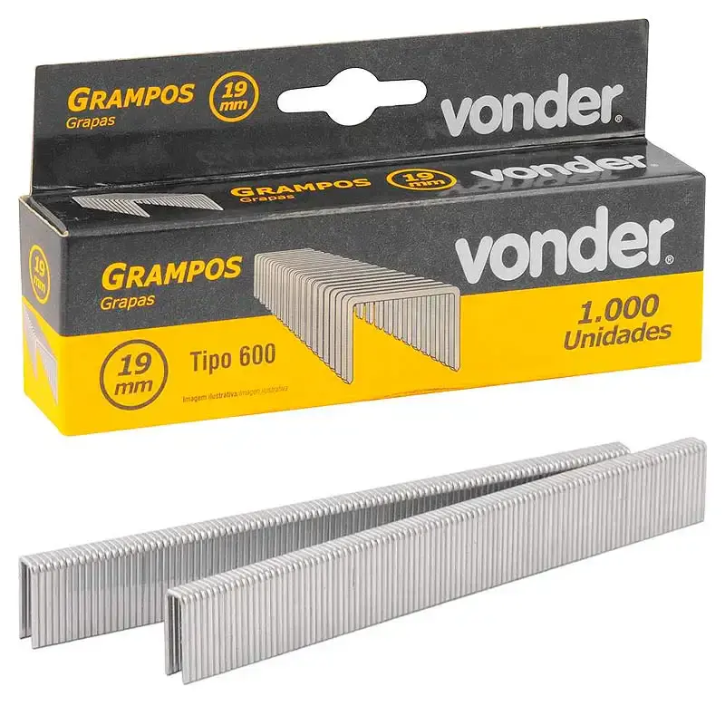 Grampo para grampeador pinador 19MM GPE 916 com 1000 peças Vonder — fotografia de referência