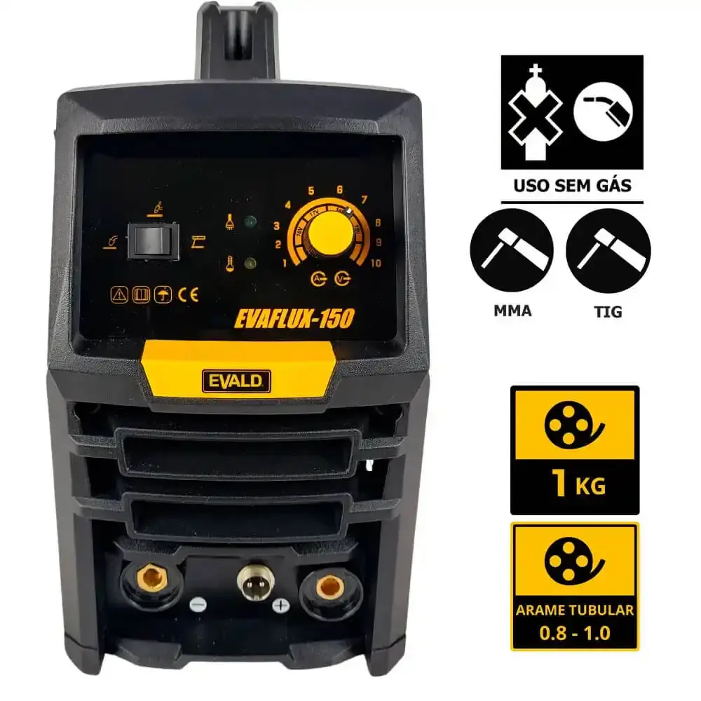 Máquina solda multiprocesso MIG sem gás sinérgica 220V EVAFLUX-150 Evald 220 V — fotografia 4