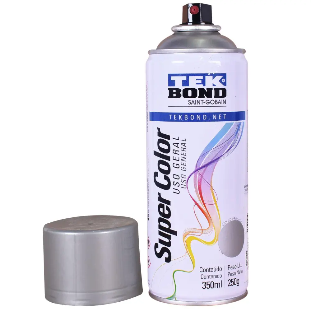Tinta spray uso geral alumínio 350ML Tekbond — fotografia 2