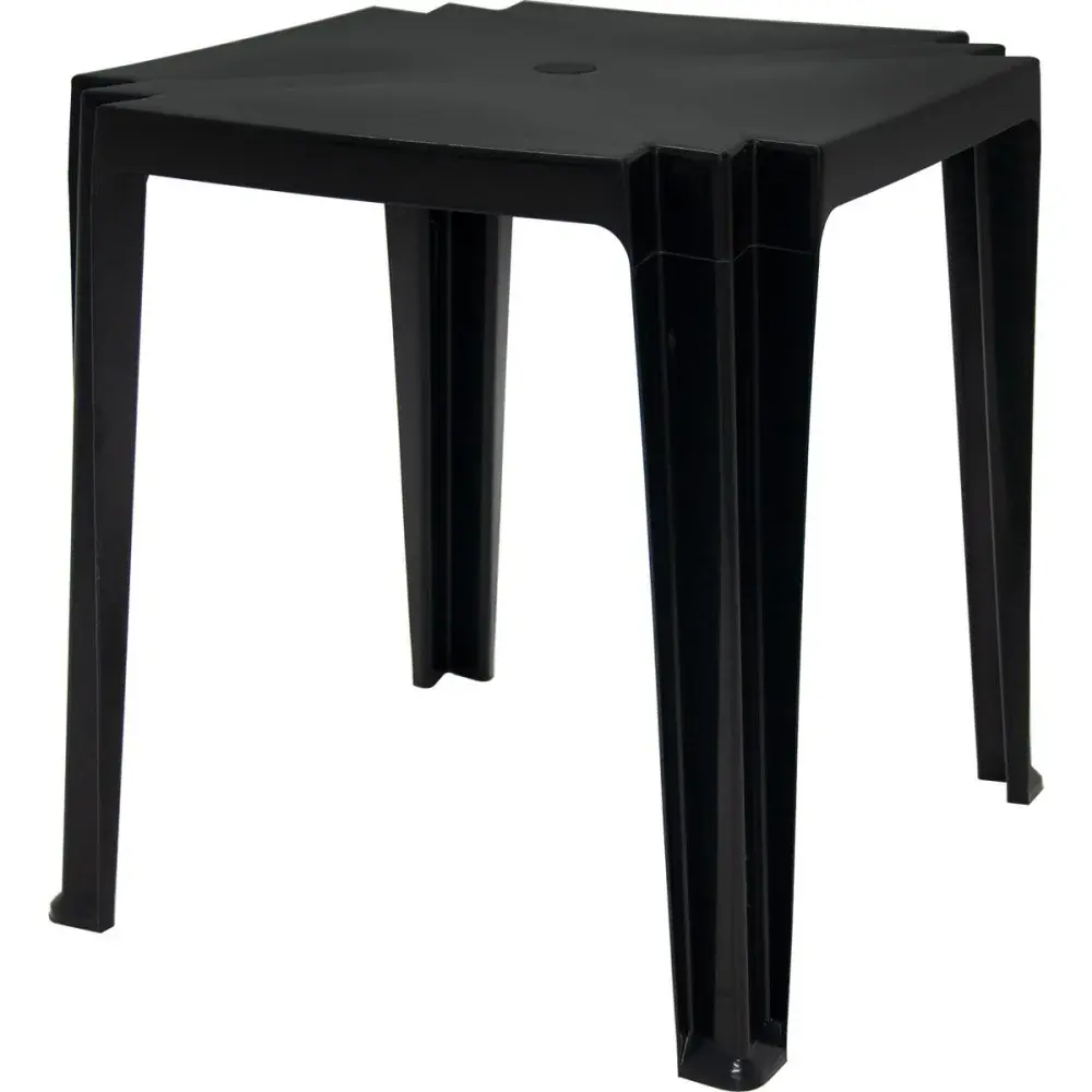 Mesa plástica quadrada empilhável preta 680X680MM Tramontina — fotografia de referência