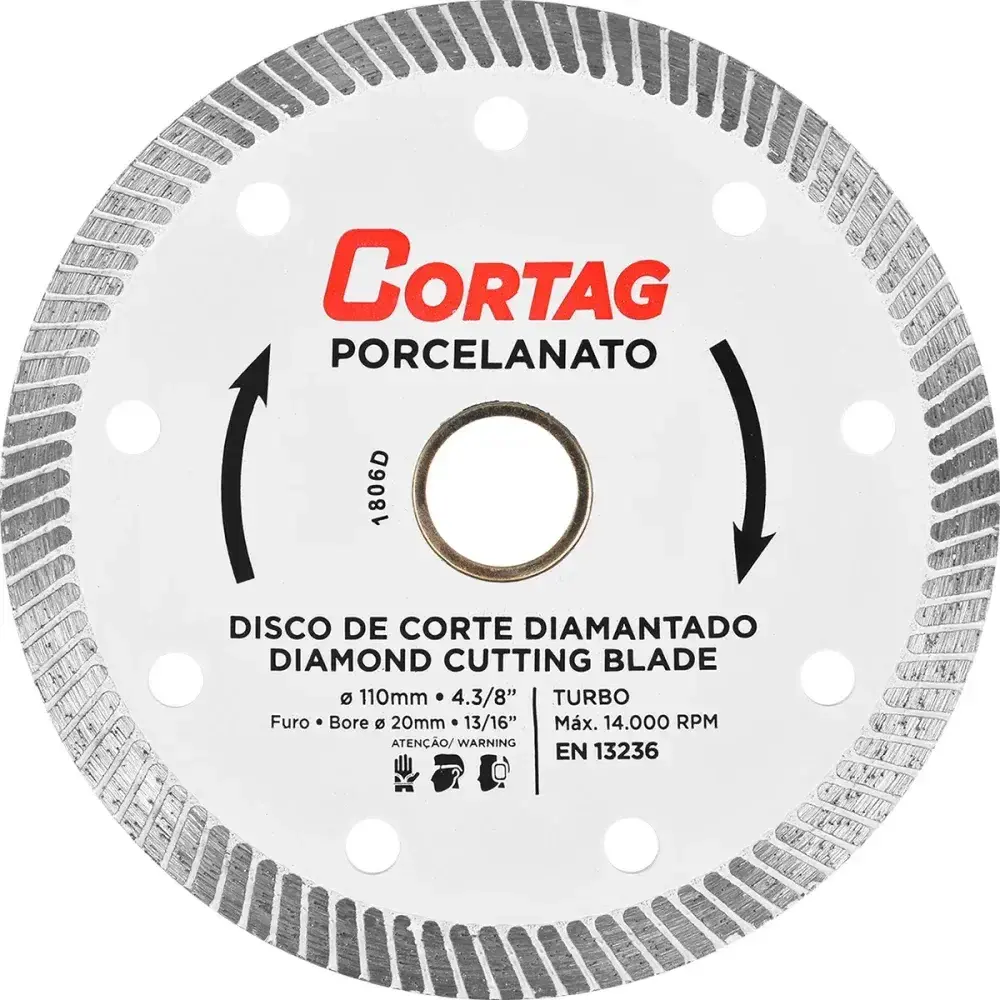 Disco diamantado turbo seco porcelanato 110MM Cortag — fotografia 6
