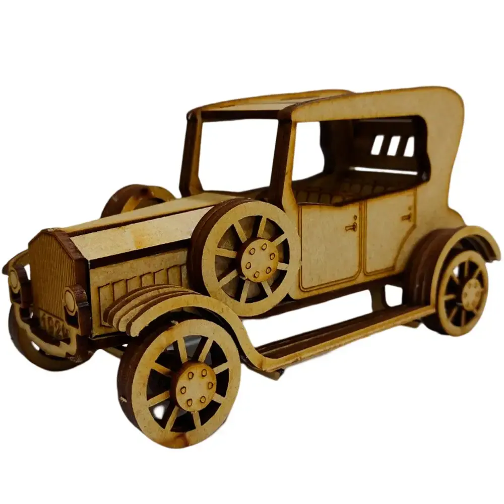 Quebra-cabeça 3D miniatura colecionável carro vintage clássico em MDF Arte — fotografia 5